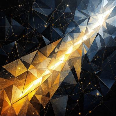 The primary subject of the image is a bright yellow line or beam, which appears to be a part of a larger, more complex pattern. The setting is a dark background, which contrasts with the bright yellow line. The visual style of the image is a combination of digital art and illustration, creating a unique and eye-catching design. The colors and mood of the image are predominantly yellow and vibrant, with a sense of energy and movement.
